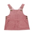 thumbnail image 1 of Infant Little Girl Corduroy Suspenders Skirt Solid Color Adjustable Straps Short Dress with Two Pockets, 1 of 7