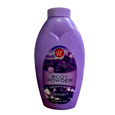 U Absorbent Body Powder Pure Cornstarch Lavender Shower & Bath 8 oz.