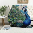 thumbnail image 4 of FCXZI Peacock Feathers Flannel Blanket - Soft Warm Reversible Multi-Purpose 40*50in, 4 of 7