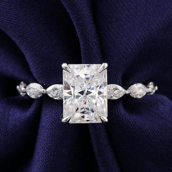solitaire jewels 2.5CT Radiant Moissanite Solitaire Engagement Ring For Women, 14K Yellow Gold