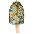 thumbnail image 3 of Evergreen 7 in. Turquoise Swirl Glass Wind Chime, 3 of 3