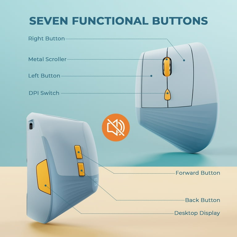 Seenda Vertical Ergonomic Mouse, Type C Rechargeable Wireless 