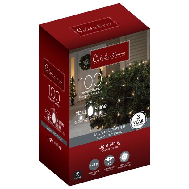 Luces navideñas para celebraciones, color rojo, incandescente, tamaño mini, 100 unidades