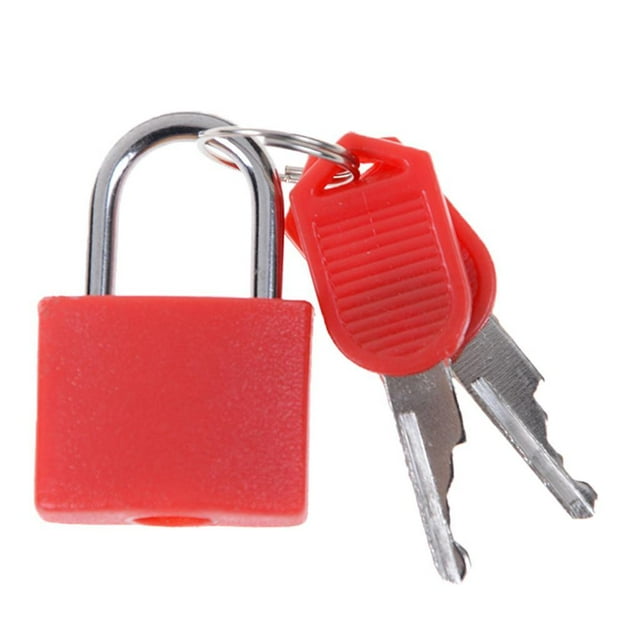 koolsoo 1 Ensemble Mini Petit Cadenas en Acier pour Valise Serrure à Clé Serrure de Sécurité Multicolore avec Rouge