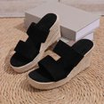 thumbnail image 6 of Miluxas Womens Espadrille Wedge Sandals Heels Open Toe Platform High Heeled Dress Wedges Shoes, 6 of 9