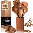 thumbnail image 1 of Juego de utensilios de cocina KLYRO: cucharas de madera con cucharas dosificadoras, 1 of 8