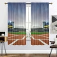 thumbnail image 2 of American Baseball Field Curtains, Sports Stadium Arena Blackout Rod Pocket Curtain for Boy Home Decor Thermal Insulated Drapes Set Darkening Window Curtain for Bedroom Livingroom, 42x45 Inch, 2 of 5