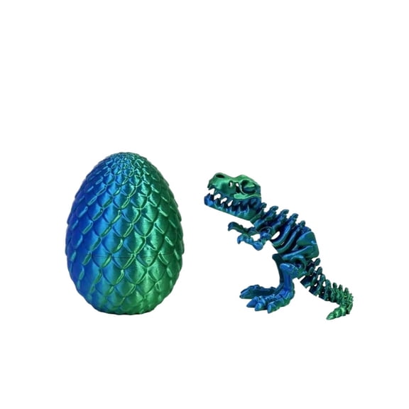 1set Green Size: 13cm   8.5cm 3D Printed Dinosaur Skeleton With Joints, Movable Dinosaur Bone Figurine, Tyrannosaurus Rex.