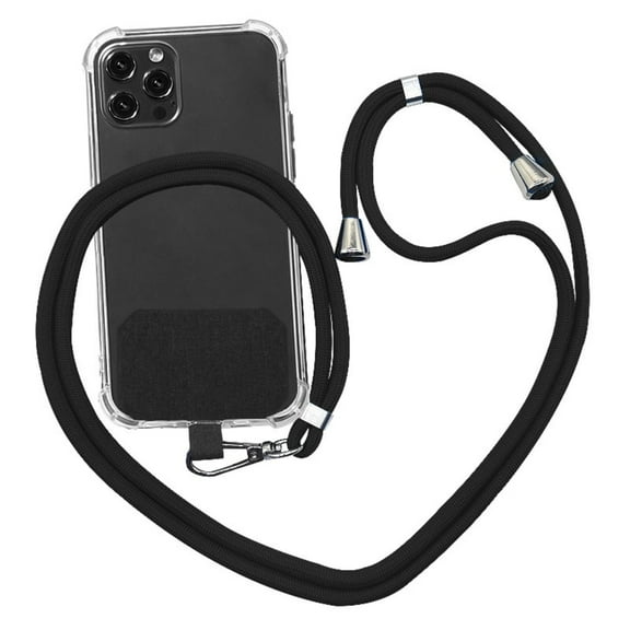 Universal Cell Phone Lanyard,Crossbody Lanyard with Adjustable Nylon Neck Strap for Most Mobile Phone, Black