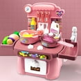 thumbnail image 2 of Pink Kids Kitchen Playset With Toy Food And Utensils For Role Play Fun In Plastic Material Educational Gift For Toddlers Pink, 2 of 9