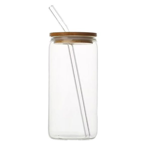 GUOOL Glass Bubble Tea Cup Drinking Glasses with Lid Transparent Glassware Bottle Travel Tumbler for Drinks Smoothie s Water