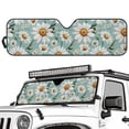 thumbnail image 2 of HUIACONG Bee Daisy Sun Shade Windshield Compatible with 2007-2024 Wrangler Rubicon Sahara TJ JK JKU 2 & 4 Door Car Sun Shade Sun Visor Protector Keep Your Vehicle Cool, Silver, 2 of 6
