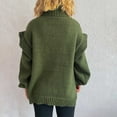 thumbnail image 5 of Ltctricy Oversized Sweaters for Women Ruffle Long Sleeve Turtleneck Loose Casual Pullover Sweaters Fall Winter Knit Sweaters(Army Green,Small), 5 of 6