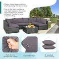 thumbnail image 6 of Costway 7PCS Patio Rattan Furniture Set Sectional Sofa Cushioned Garden Gray, 6 of 9
