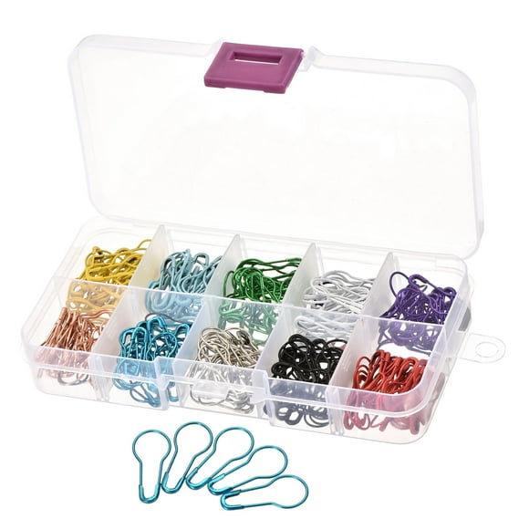 Unique Bargains 22mm/0.87 Inch 10 Colors Bulb Safety Pins Gourd Metal Sewing Pins 600 Pack
