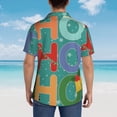 thumbnail image 4 of Fuzoiu Ho Ho Ho Print Hawaiian Shirt for Men, Summer Beach Casual Short Sleeve Button Down Shirts, Men’s Beach Summer Shirts with Pocket,3X-Large, 4 of 7