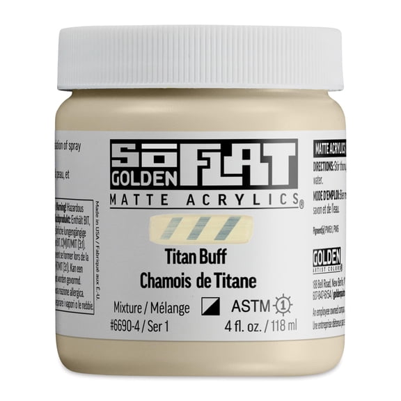 Golden SoFlat Matte Acrylic Paint - Titan Buff, 118 ml, Jar