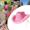 thumbnail image 5 of SDJMa Pink Velvet Cowgirl Hat - Cowboy Hat with Tiara Crown Rodeo Party Hats, 5 of 9