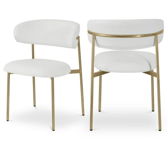 Meridian Furniture Lupita Off White Vegan Leather Dining Chair (Set of 2)