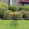 thumbnail image 3 of Teamson Home Outdoor 18" Hand painted Butterfly Fusion Glass Solar Bird Bath w/ Stand, 3 of 7