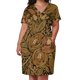 thumbnail image 2 of Acuarela Patrón floral negro y marrón Vestido largo holgado con bolsillos, 2 of 6