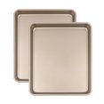 thumbnail image 1 of 11 Inch Baking Sheets for Oven Set of 2, Shinsin Nonstick Toaster Oven Pans Heavy Gauge Steel 11X9 Inch Cookie Sheets for Baking, 1 Inch Deep Toaster Oven Tray Replacement (Gold) Shinsin NA, 1 of 7