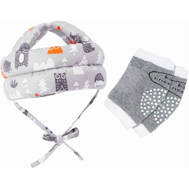 Casco Protector de Seguridad para Bebés y Niños Pequeños, Protector Antigolpes de Cabeza para Niños Ideal Para Aprender a Caminar y Gatear (Gris)