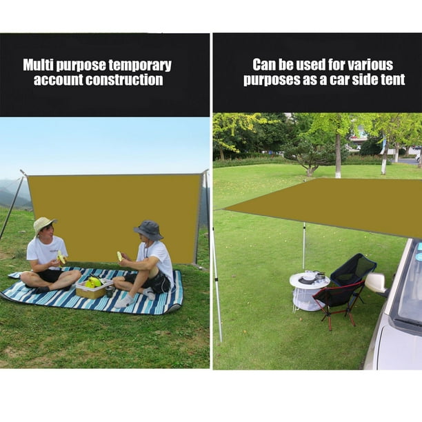Tela de sombra Lisbinx con ojales, grande, 200 x 200 cm, para picnic al aire libre, impermeable, con ojales y piquetas para camping y playa.