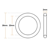 Fluorine Rubber O-Rings 26mm OD 22mm ID 2mm Width FKM Seal Gasket, Brown 20pcs