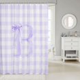 thumbnail image 2 of Manfei Purple Personalized Initial B Shower Curtain 72Wx78L,Cute Geometric Grid Bath Curtain, 2 of 5