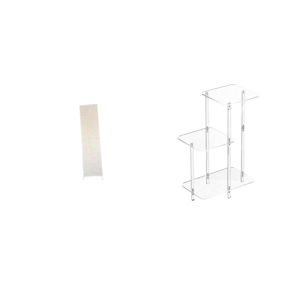 Lámpara De Pie Minimalista Con Pantalla De Papel Y Elevadores Acrílicos Para Sala De Estar, Ideal Para Dormitorio, Baño, Cocina Y Decoración Del Hogar.
