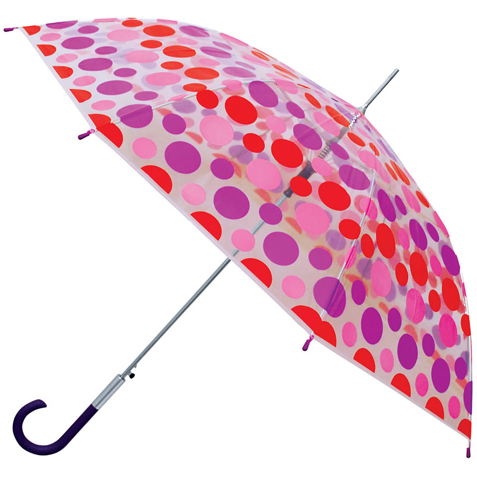 CTM Kids Rainbow Color Stick Umbrella with Hook Handle Red 