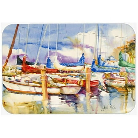 

End Stall Sailboats Glass Cutting Board