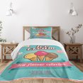thumbnail image 3 of Ambesonne Ice Cream Quilted Bedspread Set 2 Pcs, Words Toppings, Twin Size, Seafoam Pink Pale Yellow, 3 of 6