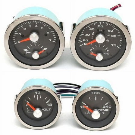 Veethree Boat Gauge Set | Solaris Tachometer Speedometer (4PC)