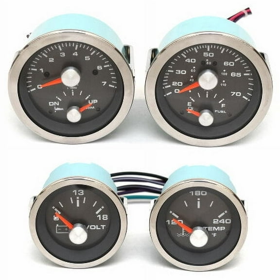 Veethree Boat Gauge Set | Solaris Tachometer Speedometer (4PC)