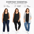 thumbnail image 5 of Afelkas Women's Plus Size Tank Tops Scoop Neck Sleeveless Stretch Tunic Shirts Wide Strap Basic Casual Undershirt for Everyday Wear Black,L, 5 of 7