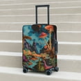 thumbnail image 6 of Fuzoiu Galactic Jungle Dinosaurs Print Suitcase Cover,Washable Luggage Covers for Suitcase,Elastic Luggage Protector Cover,Scratch Resistant Travel Suitcase Covers-X-Large, 6 of 7