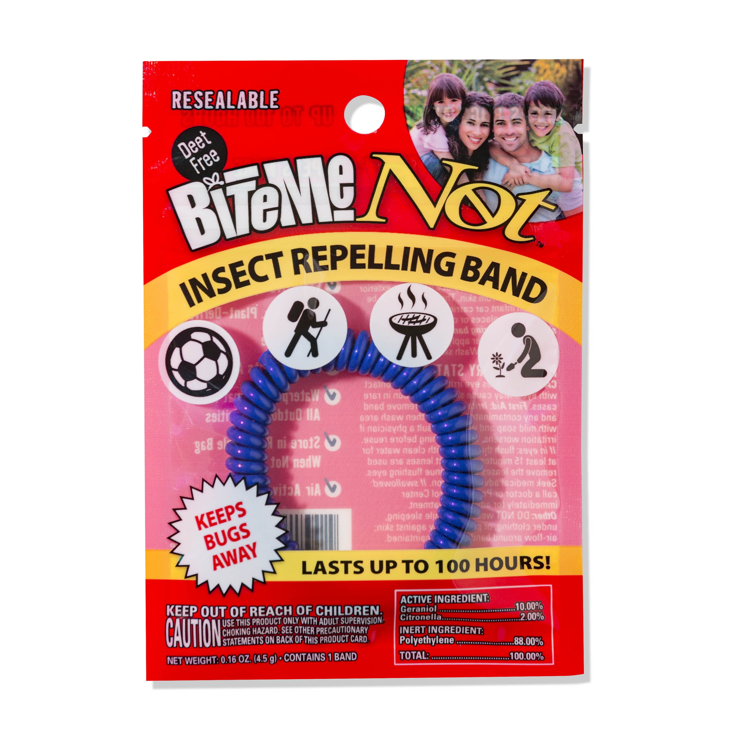 BITE ME NOT! Insect Repellent Coil Wristband, One Size Fits All