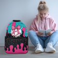 thumbnail image 2 of Yspwyqan Baseball Bow Backpack for Teens Girls, Ice Cream Drip 17 Inch Large Capacity Laptop Backpack, Side Pockets, Adjustable Straps for High School College, 2 of 7
