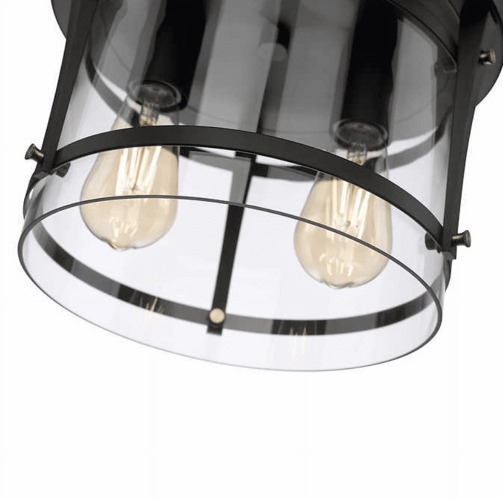 Joakim 2-Light Flush Mount Ceiling Light 11.8"X 8" Black 960 Lumens