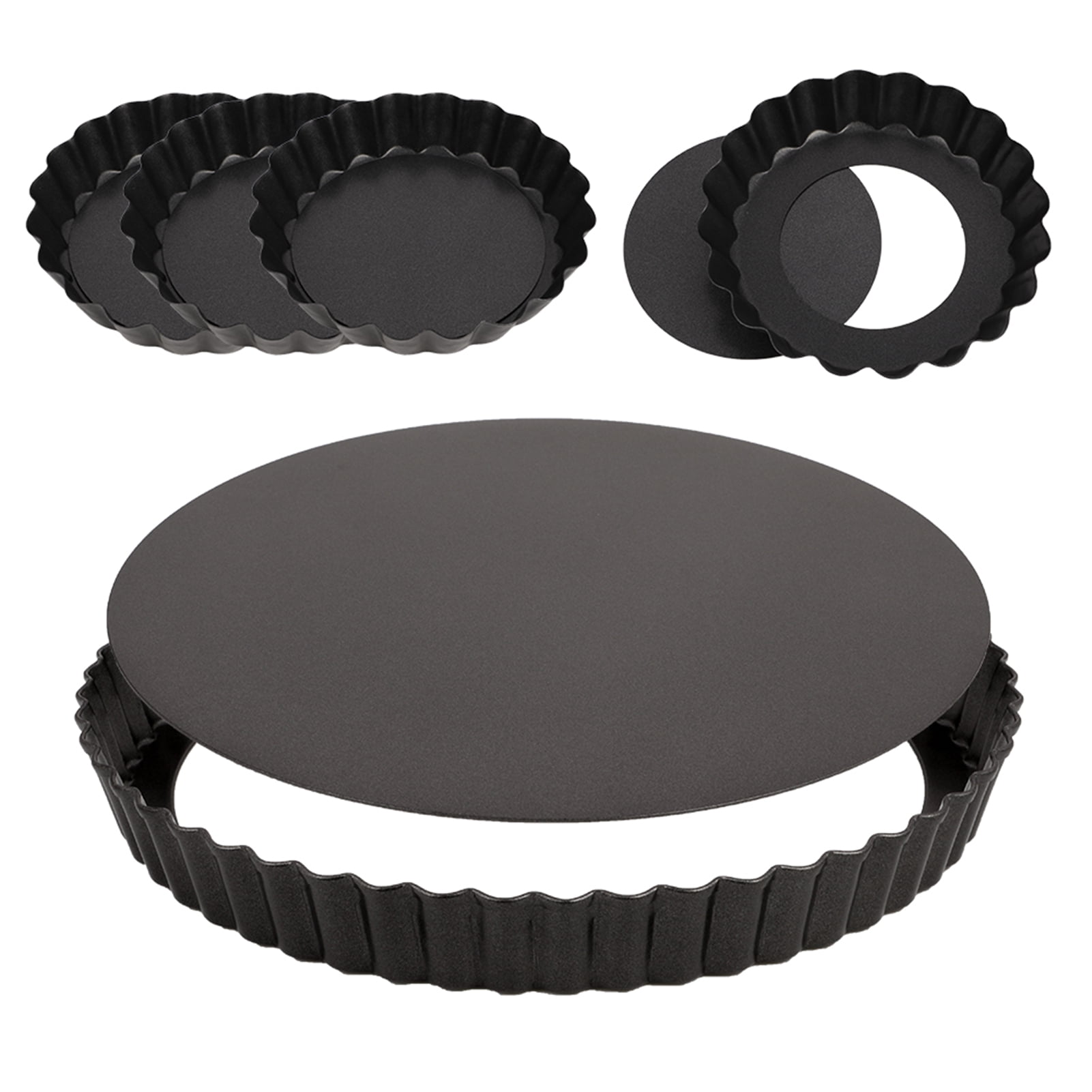 Yaoping Carbon Steel Quiche Tart Baking Pans with Removable Bottom