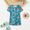 thumbnail image 2 of Rggeeun Boys Child Swimsuit Set 1Pc Cartoon Dinosaur Pattern Short Sleeve Crew Neck Front Zipper for Summer Beach Surf Classic Swim Wear,Green,0-3 Months, 2 of 4
