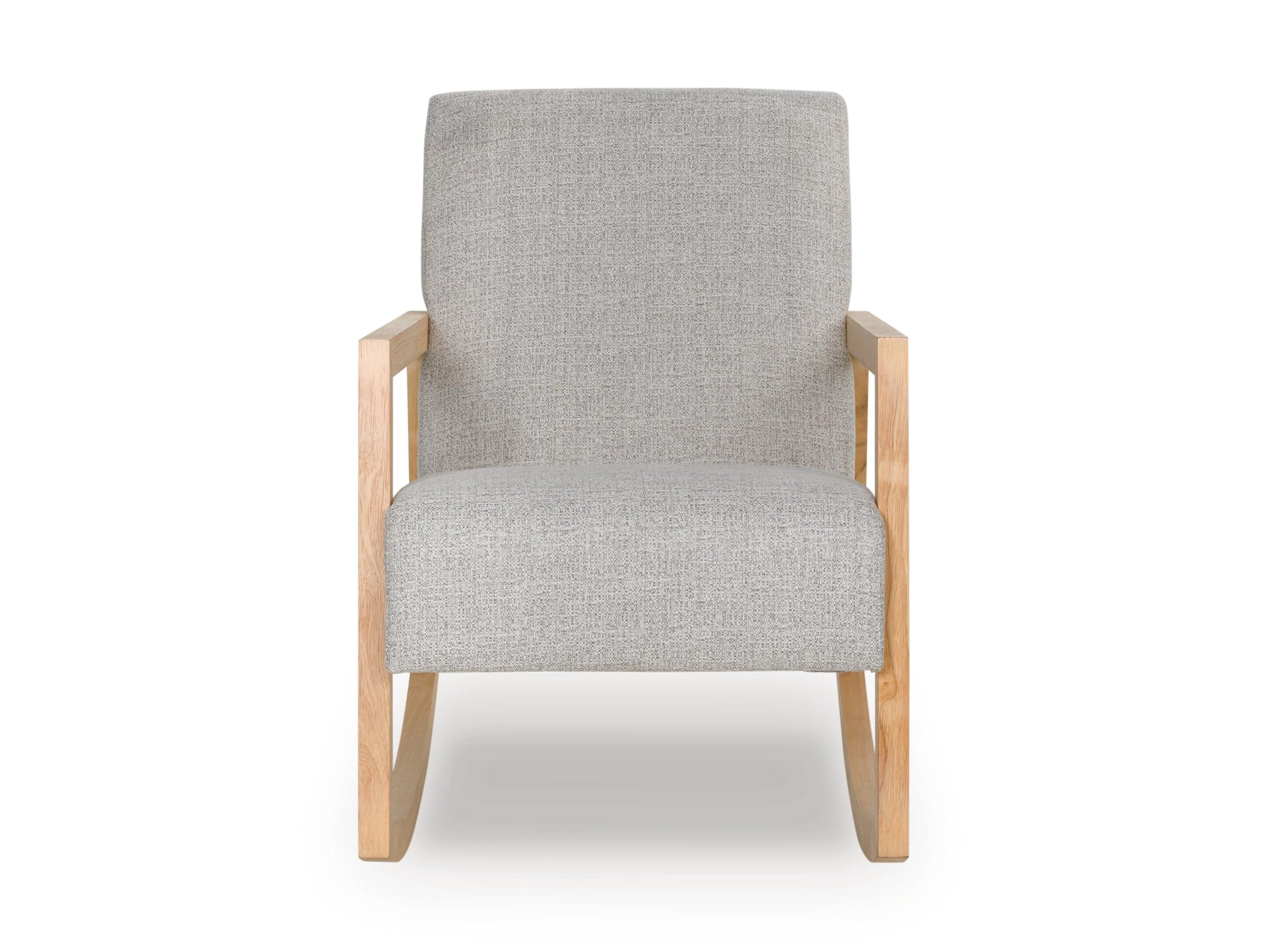 Signature Design by Ashley Wychworth Rocking Accent Chair, Gray/Natural, Upholstered Nursery Rocker with Wood Frame and Performance Fabric