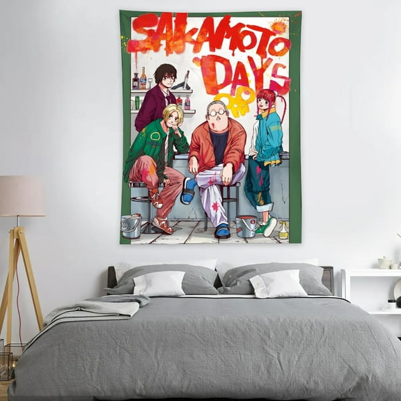 Tapestry for Sakamoto Days wall hanging Bedroom Dorm Funny Poster Backgrounds Wall Art Decorations Kids Girls Teens Gifts 40×30 inch