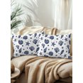 thumbnail image 2 of Outdoor Pillows Waterproof, Navy Blue Coastal Bedding Throw Pillows with Insert for Couch Sofa Bed, Nautical Starfish Coral Shell Ocean 12x20 Inch Pillowcases Decorative Camping Patio Pillow Set of 2, 2 of 8