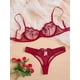 thumbnail image 2 of Conjunto de ropa interior con bordado Floral para mujer, lencería erótica de encaje Sexy, sujetador femenino y Braga transparente Sensual, bragas de realce de retazos, 2 of 5