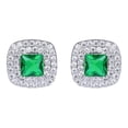 thumbnail image 1 of Aretes Broquel Para Dama Con Esmeralda Swarovski Oro 14k Lam blanco Unitalla, 1 of 3