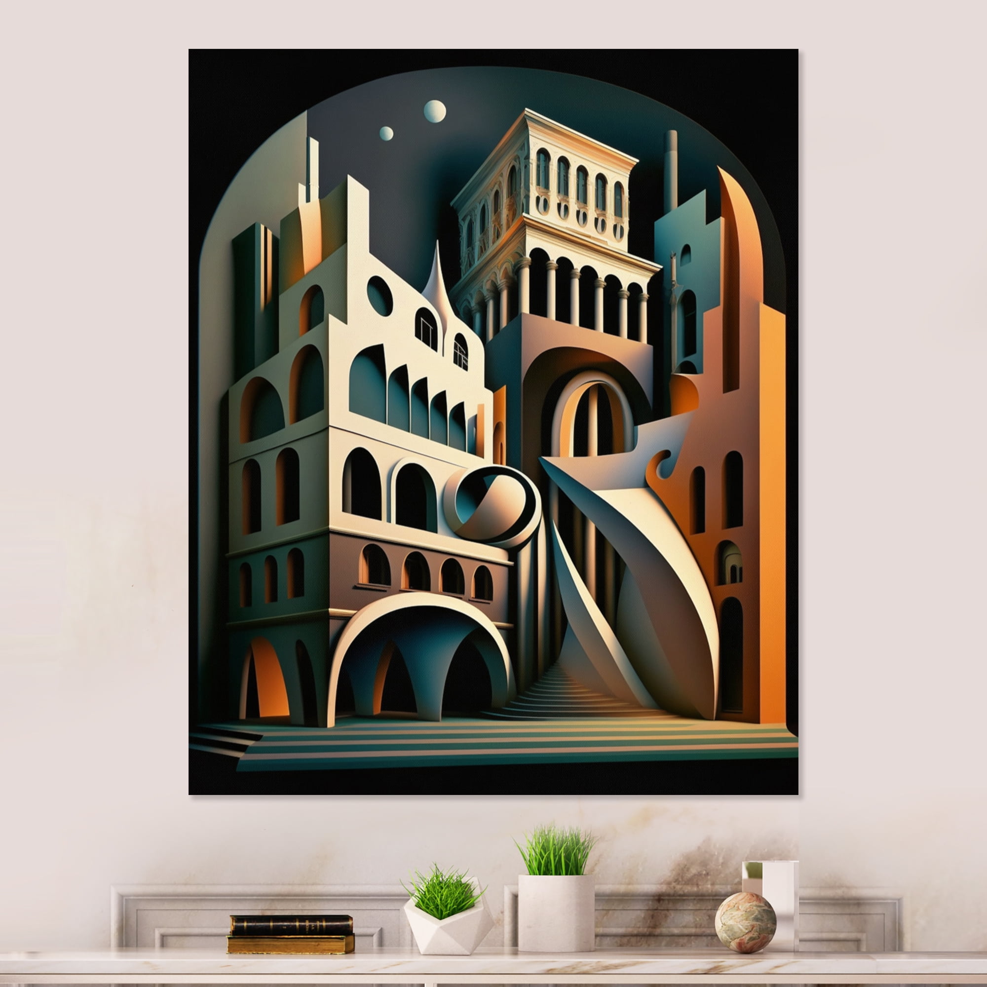 Designart Geometric Graffiti II Canvas Wall Art