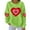 Green B, variant on Stamzod Cute Sweatshirts for Women Long Sleeve Casual Valentine's Tops Trendy Fashion Womens Crewneck Sweatshirt Lover Heart Green B M